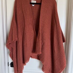 Rust Open Front Women Sweater
